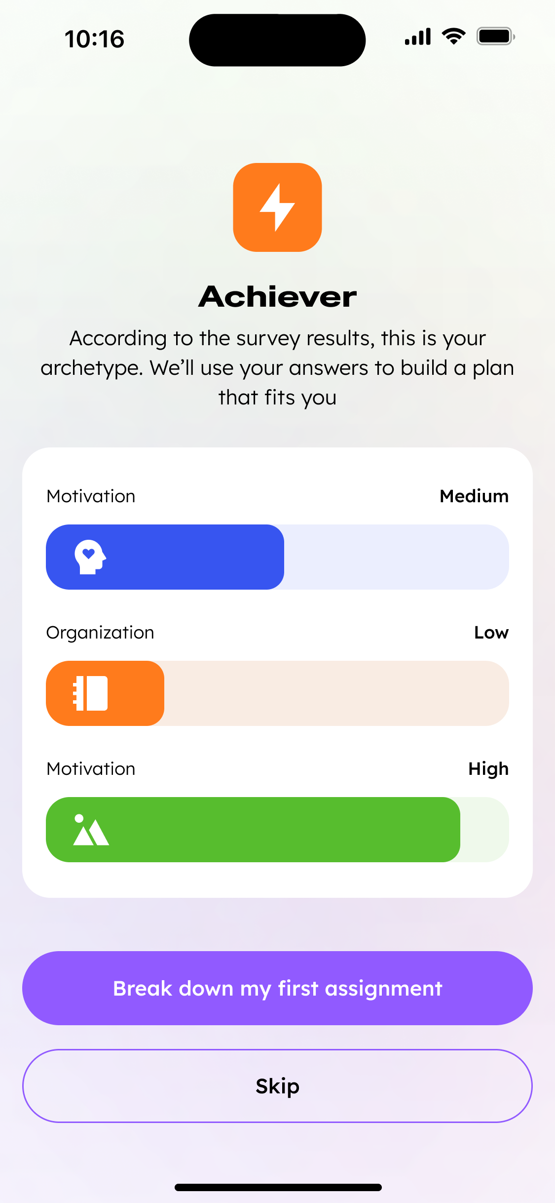 Adaptive Behavior Screenshot
